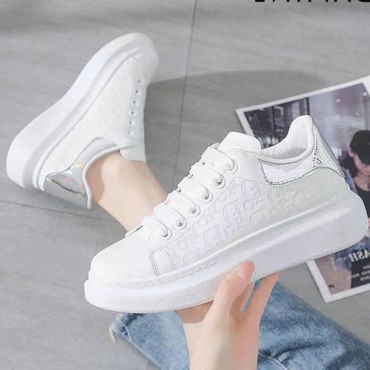 Fashion Korean Thick bottom white sole rubber shoes sneakers for women ...