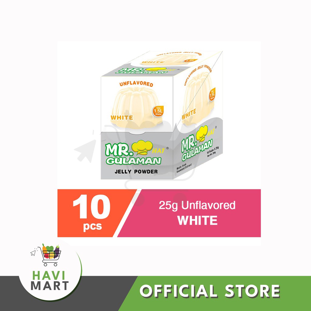 Mr. Hat Gulaman Unflavored White 10pcs x 25g | Shopee Philippines