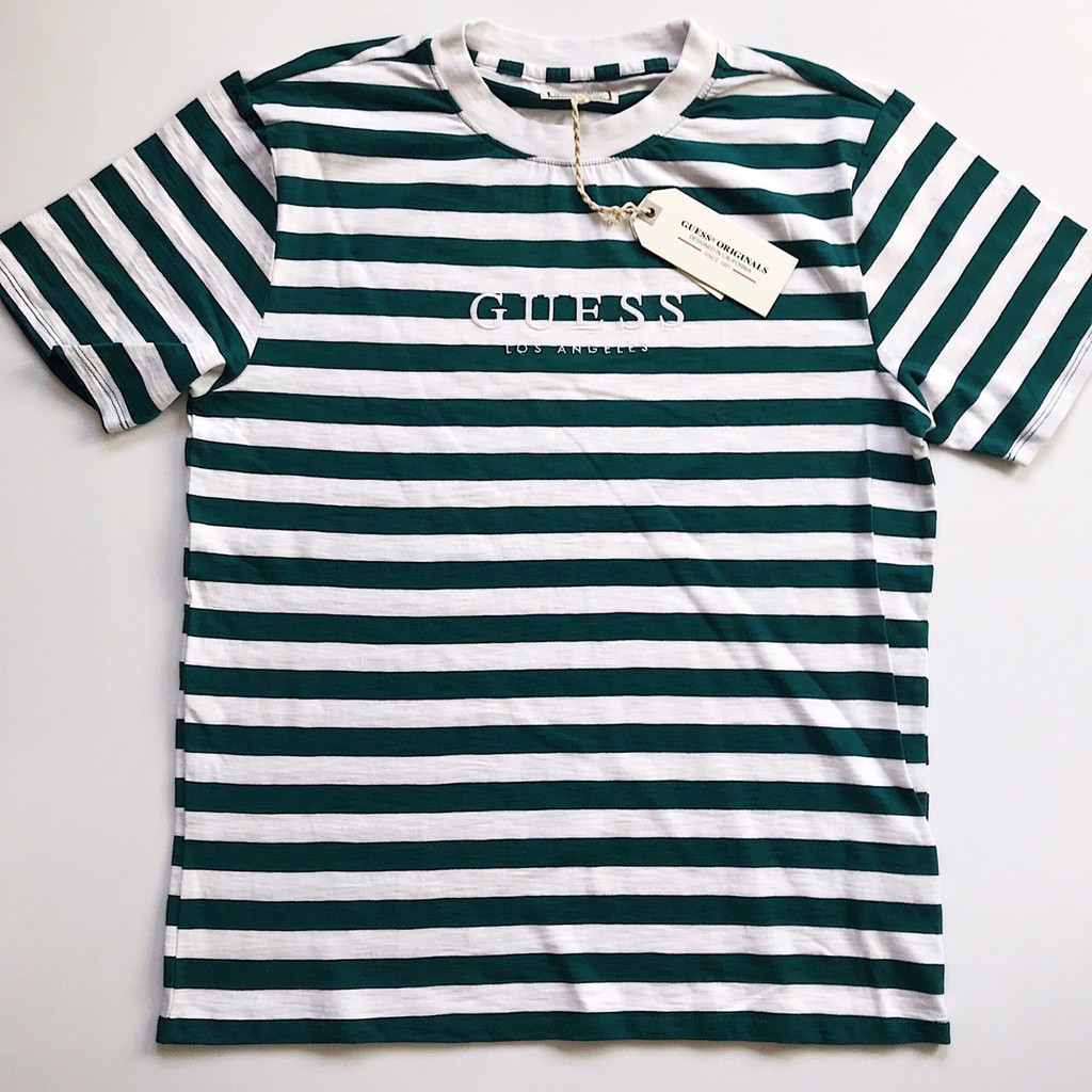 Green striped guess shirt online