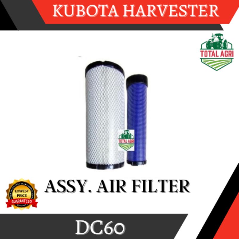 Assy Assembly Air Filter/ Cleaner Inner & Outer Kubota Harvester DC60 ...