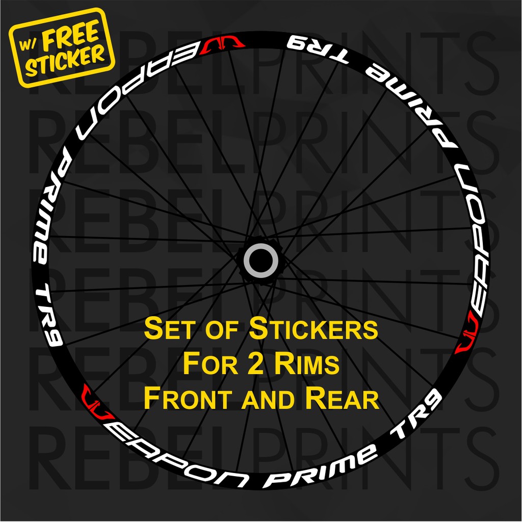 Weapon Prime Tr9 26 275 29 Wheel Rim Stickers Decals For