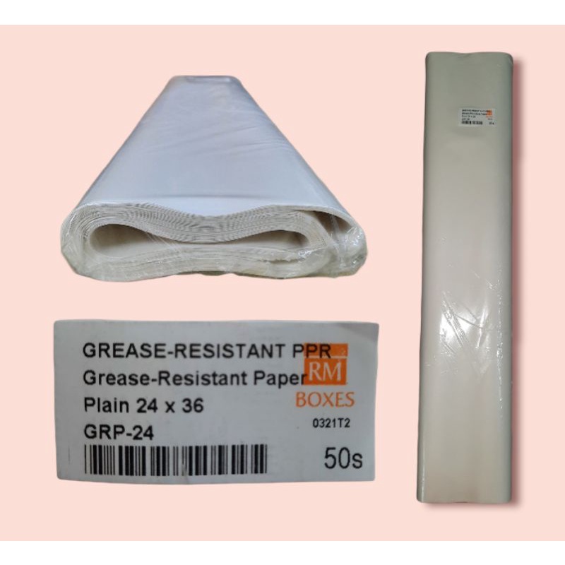 RM Grease Resistant Paper Plain 1roll x 50pcs (24x36 inches) Shopee