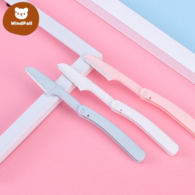 Folding Eyebrow Trimming Knife Stainless Steel Blade Eyebrow Scraping