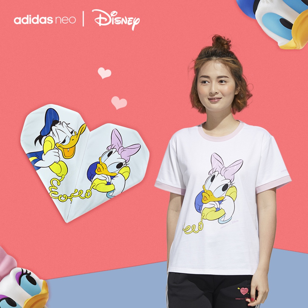 adidas Adidas official website neo Disney Donald Duck women s summer sports short sleeved T shirt G