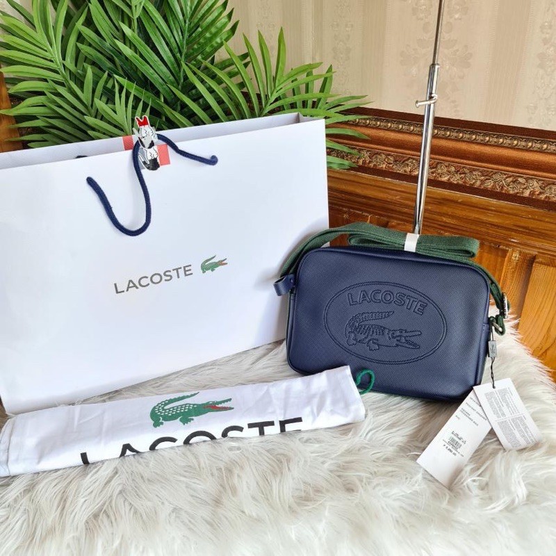 Authentic Lacoste Square Crossbody Bag With Tag Dustbag and