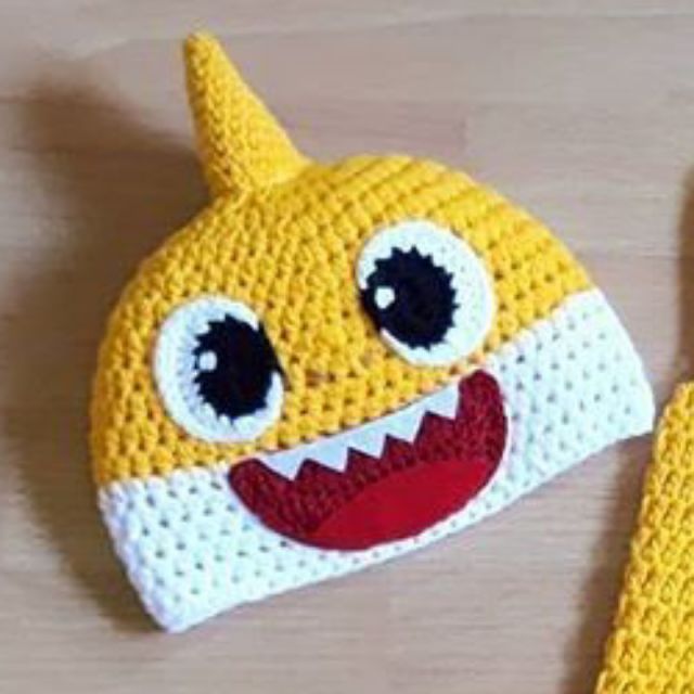 Crochet baby shark hat sale