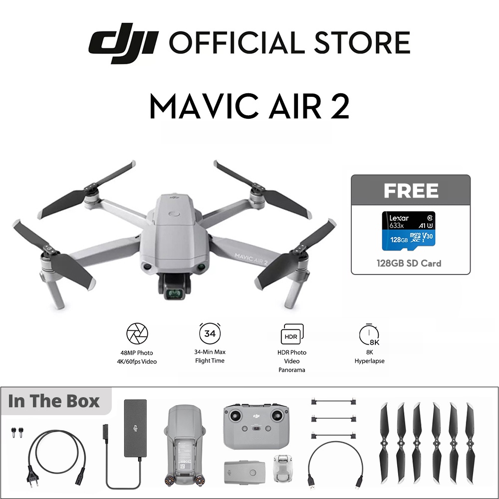 DJI Mavic Air 2 Drone Single Fly More Combo Include 128 GB SD Card