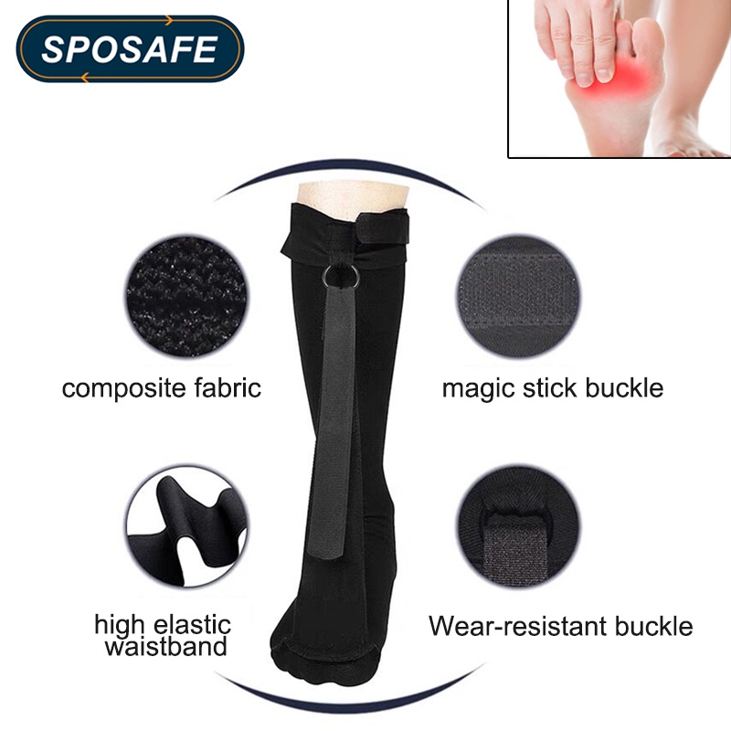 SPOSAFEE 1Set Foot Drop Plantar Fasciitis Night Sock Stockings Soft Stretching Boot Splint for