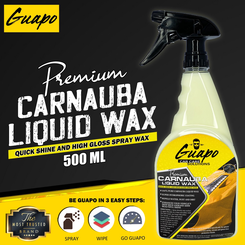 Guapo Car Care Premium Carnauba Wax with Pure Carnauba Liquid Wax 500ml