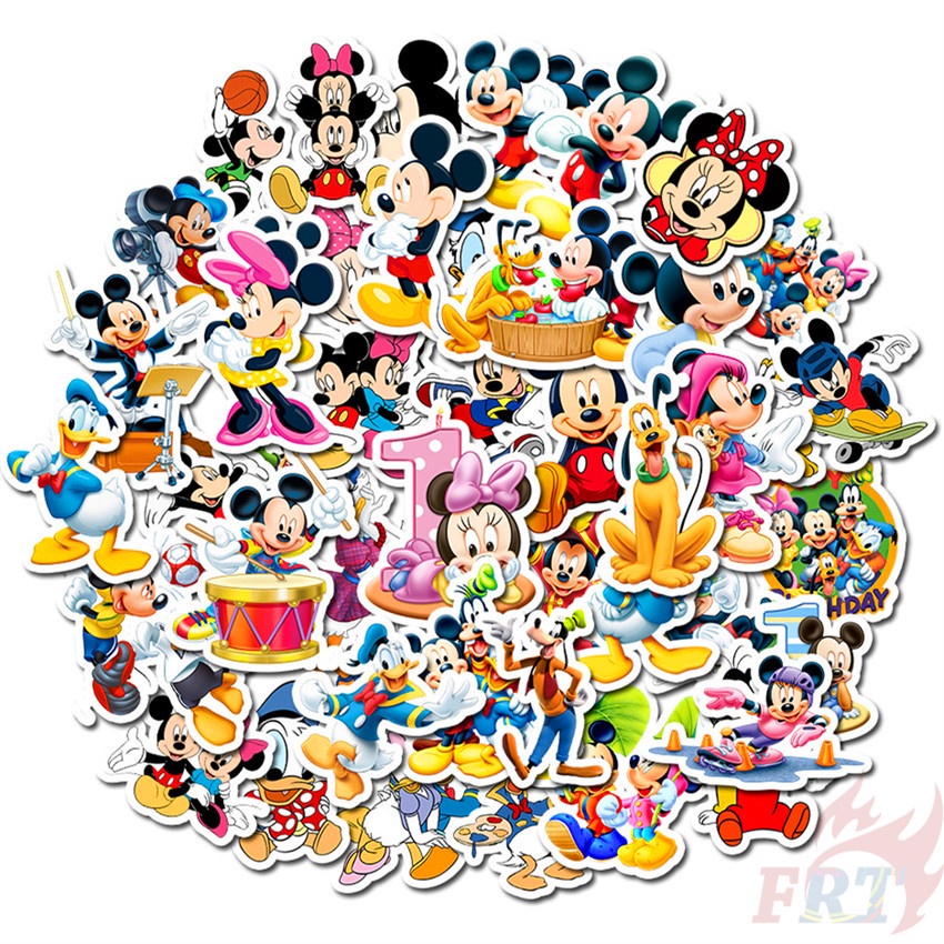 50Pcs/Set Mickey Mouse & Minnie Mouse Series 01 Stickers Disney Cartoon ...