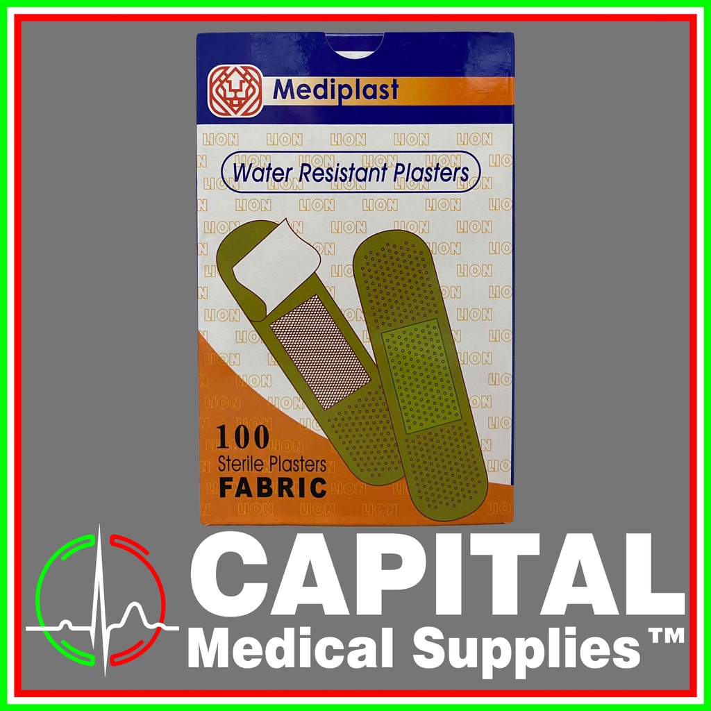 Adhesive Bandage, BandAid, Band Aid Sterile WaterResistant Plaster (MEDICARE/MEDIPLAST