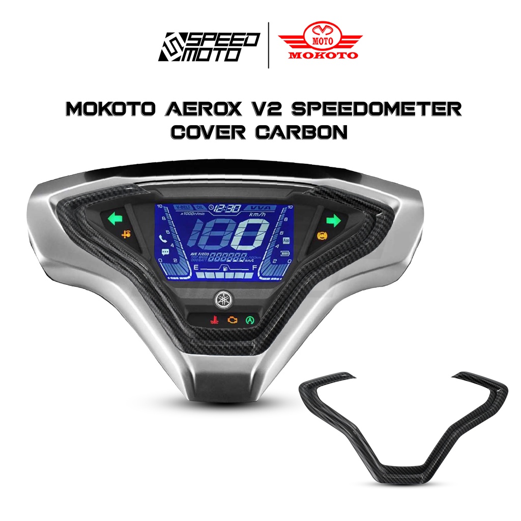 AEROX V2 SPEEDOMETER GAUGE COVER CARBON / MATTE BLACK GARNISH FOR AEROX