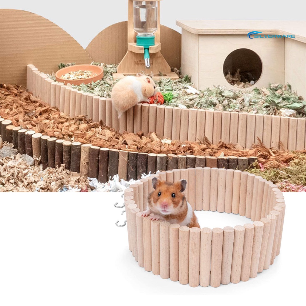 View of SILVERWARE Pet Bridge Toy Bur-free Bite Resistant Natural Wood Hamster ...