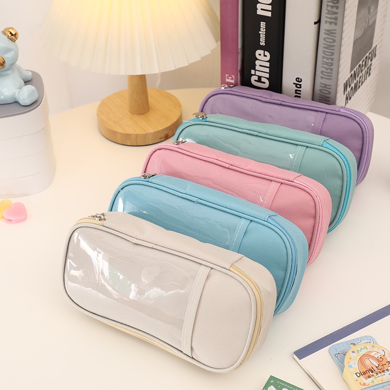 Cute Large-capacity Pencil Case Student Stationery Bag Cream Pencil ...