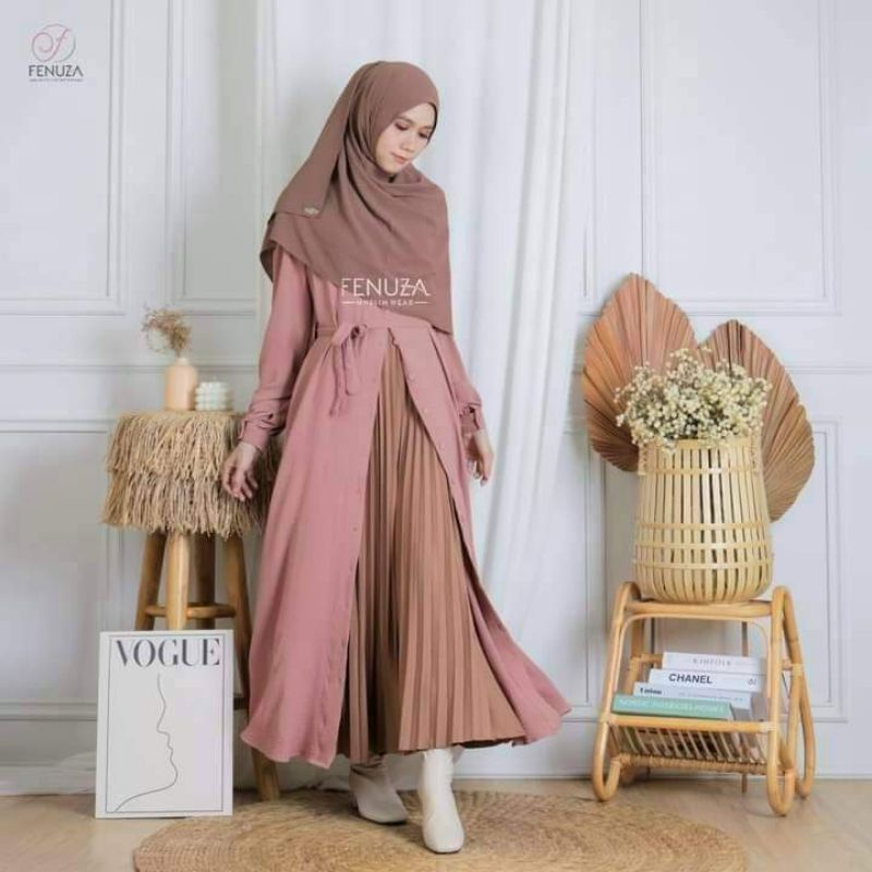 Gamis Gladys Dress Anti-Shrinking 2in1 Outer Original Brocade | Shopee ...