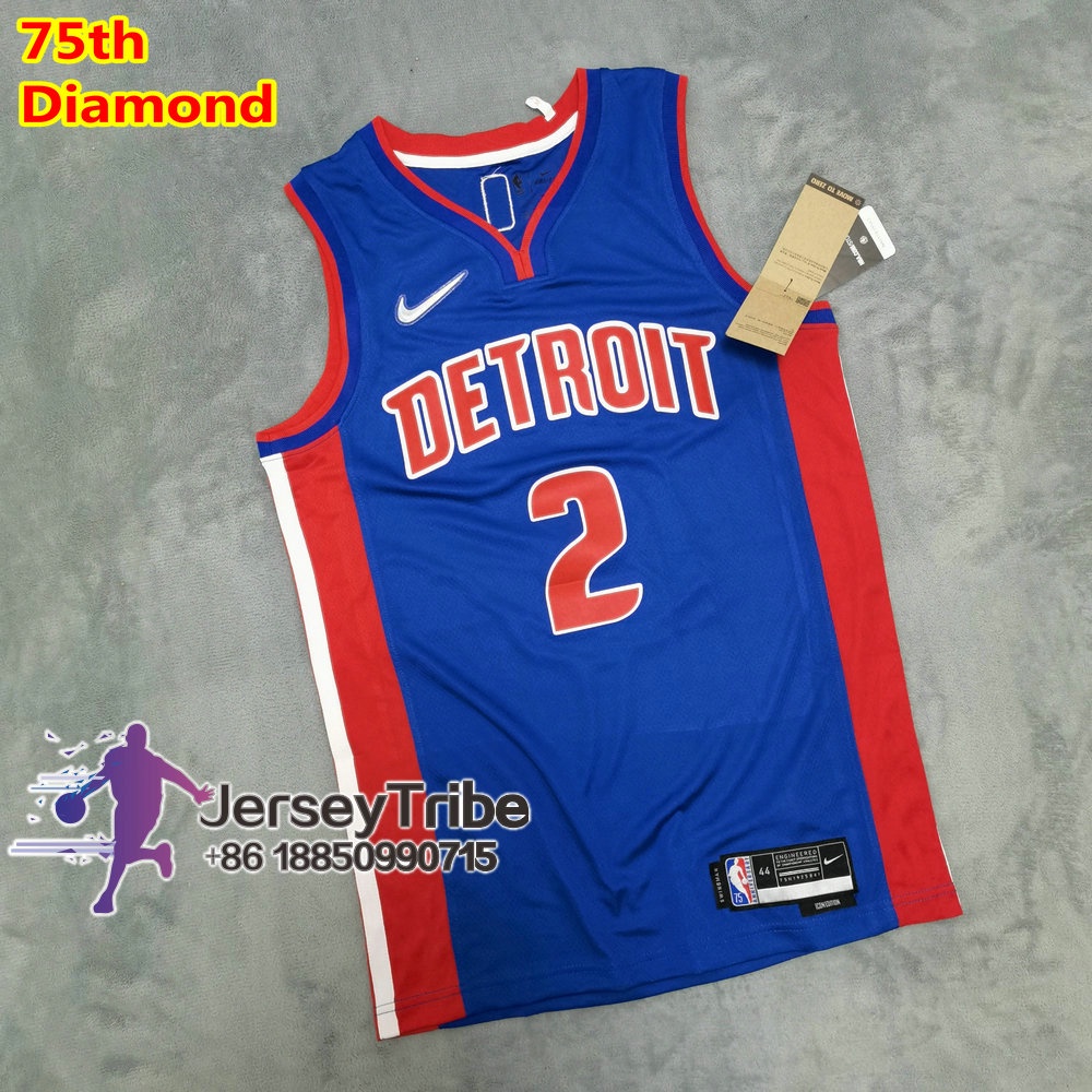 NBA Basketball Men's Jersey Detroit Pistons #2 Cade Cunningham Jerseys ...