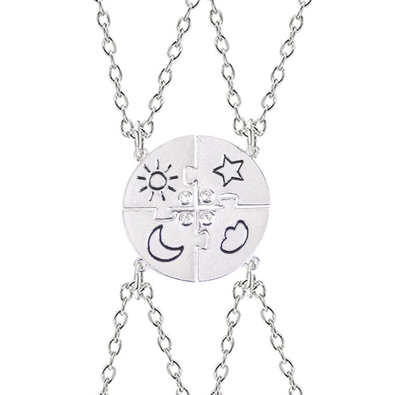 YGT Piece Set Best Friend Friendship Necklace Sun Moon Cloud And