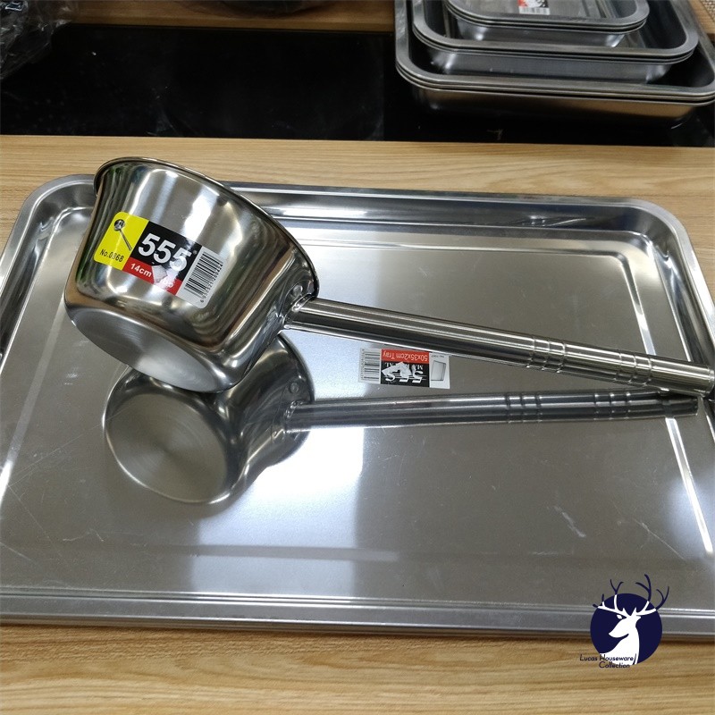 STAINLESS STEEL SOUP DIPPER LONG HANDLE SOUP LADLE WATER DIPPER BULALO SOUP LADLE TABO 55S Shopee Philippines
