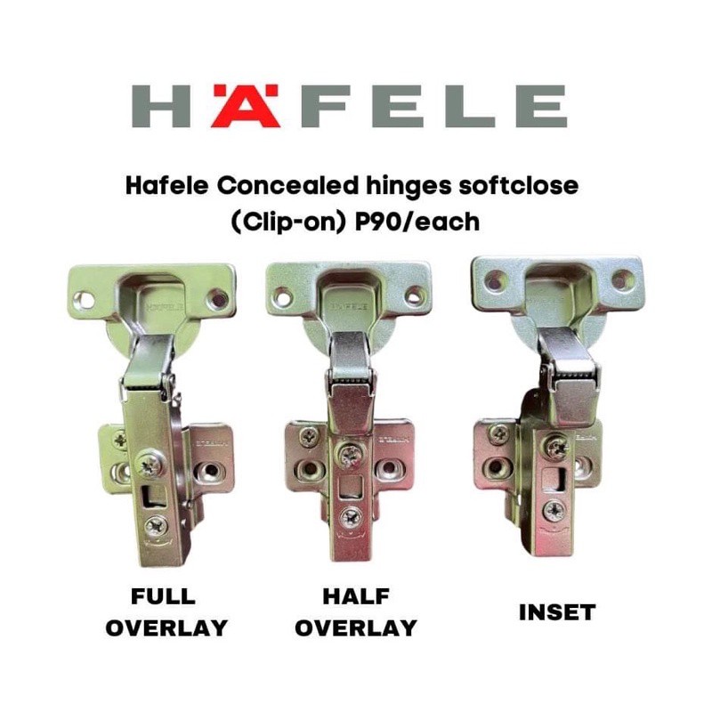Concealed Hinges Hydraulic (Clipon Soft Close) HAFELE (bP Shopee