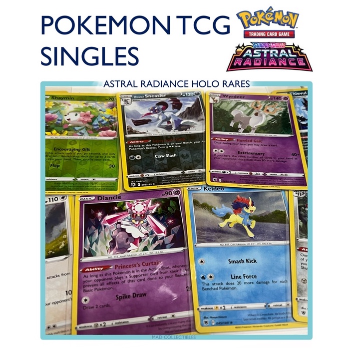 Pokemon Tcg Singles Astral Radiance Holo Rare Cards Keldeo Diancie