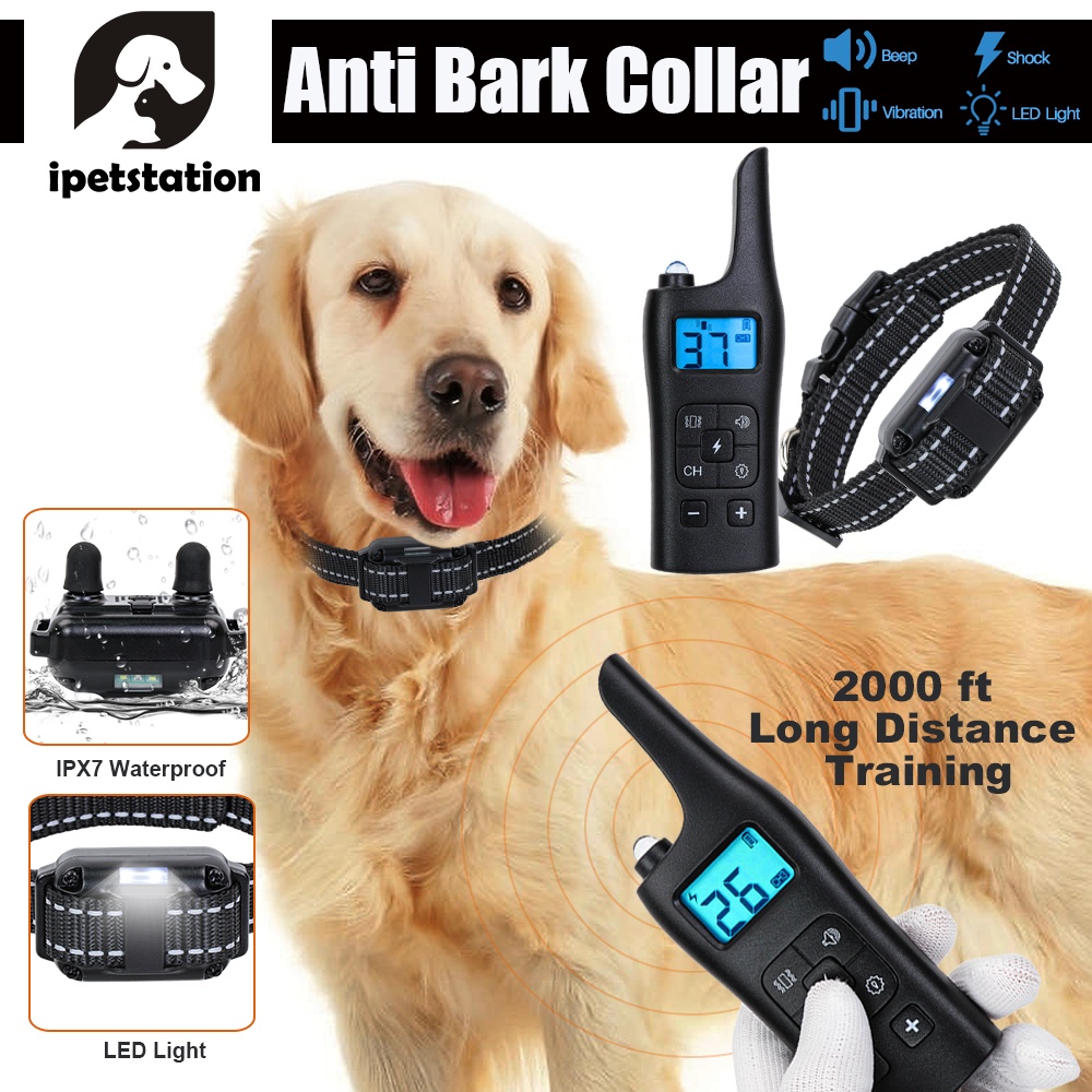 Anti Bark Collar With Remote Dog Training Collar Puppy Petsafe Elite E Collar Rechargeable Anti Barking Device IP67 Waterproof Shopee Philippines