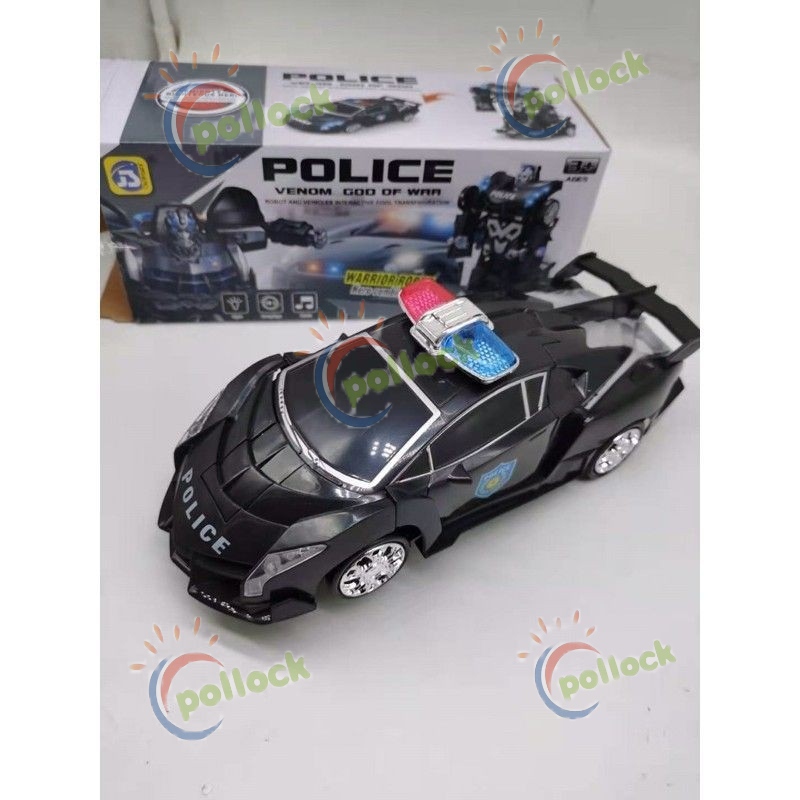 Black police store car transformer