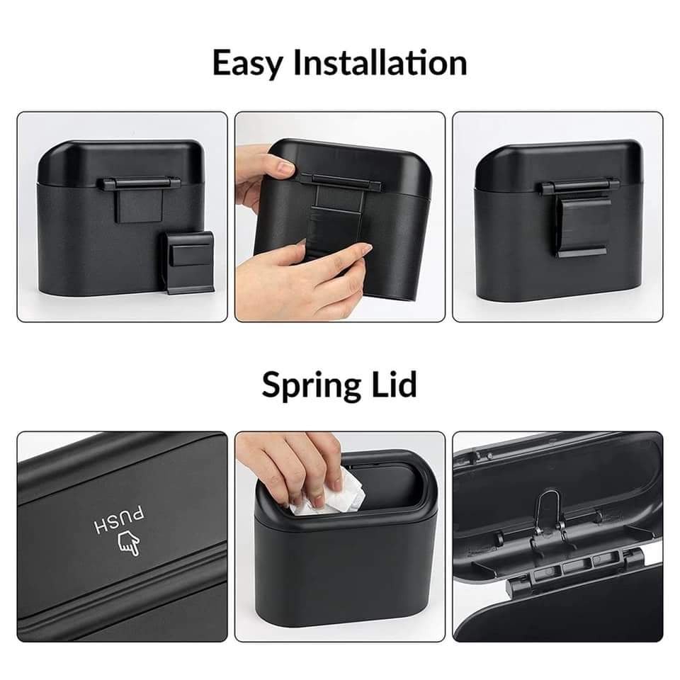 KCA Car Trash Can Bin with Lid Small Leakproof Car Garbage Can Mini Vehicle  Trash Bin for Cars