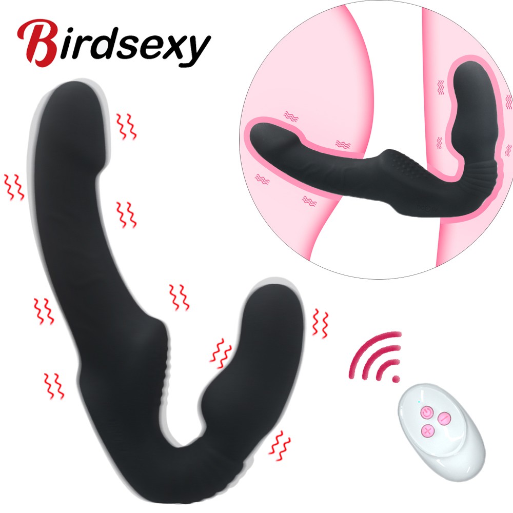 Strapless Strapon Dildo Vibrator Female 10 Speeds Double Vibrating G Spot  Adult Sex Toys for Women | Shopee Philippines