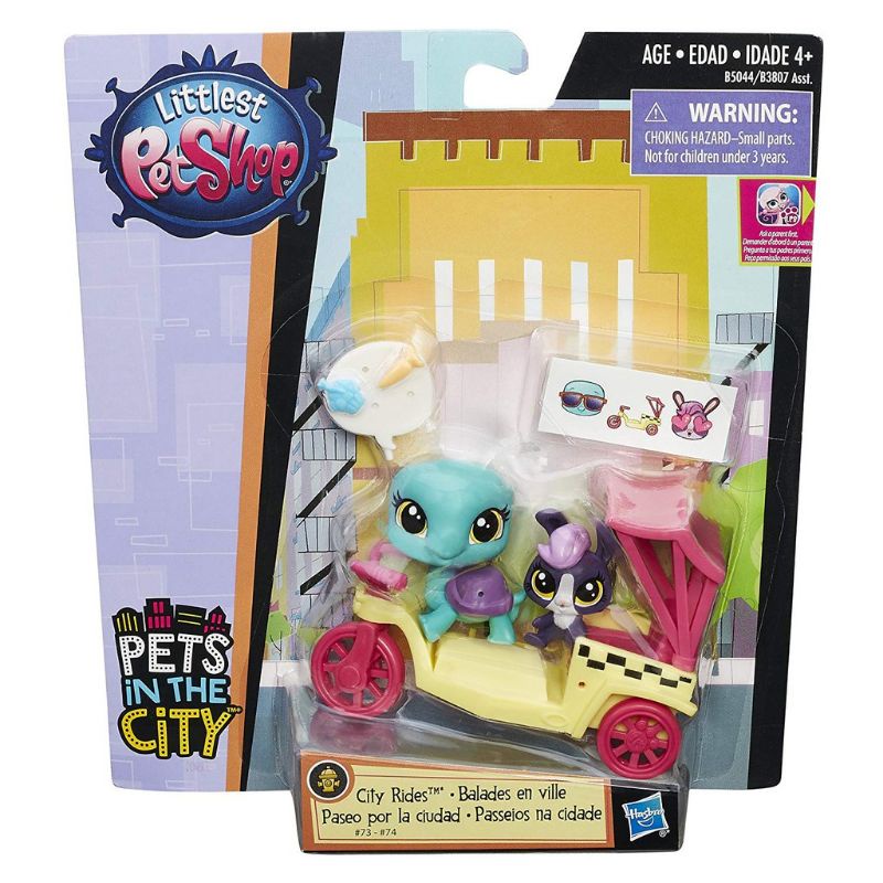 Littlest Pet Shop Town Rides Turtle and Rabbit Rickshaw | Shopee ...