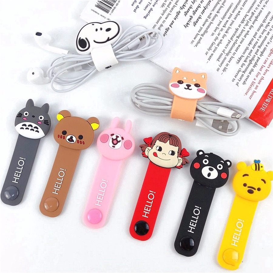 8 Pcs Cartoon Cable Protectors And Organizers, Flexible Silicone Cord