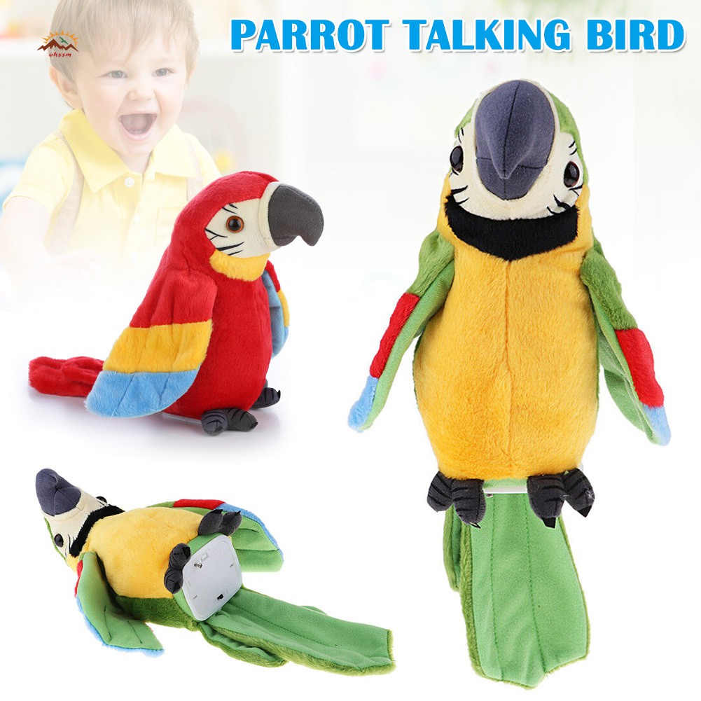 XQ Musical Plush Stuffed Toy Parrot Talking Bird Preschool Kids