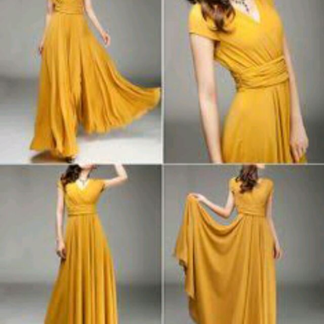 Infinity store dress mustard