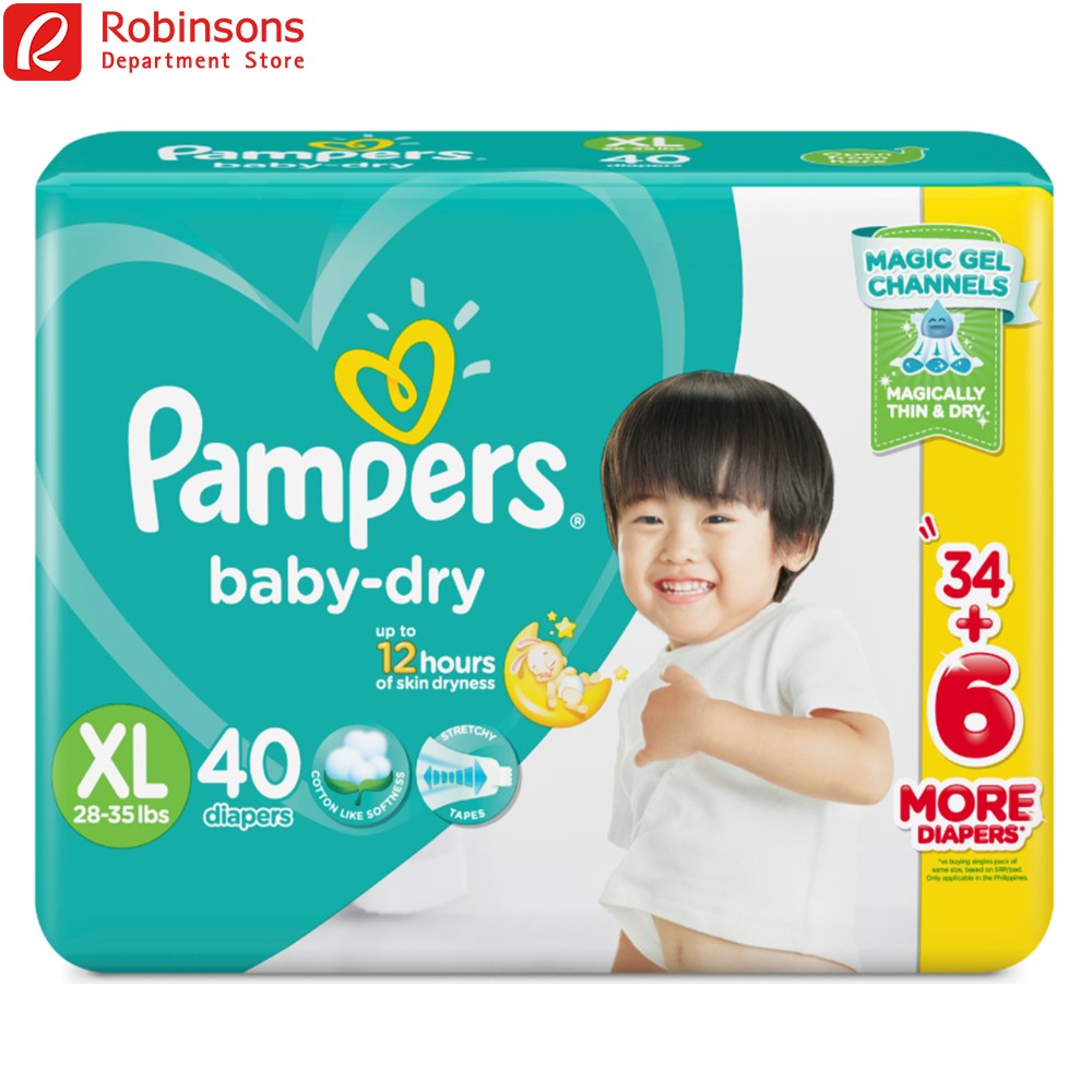 Pampers Baby Dry Taped Jumbo Pack XL 40s Shopee Philippines