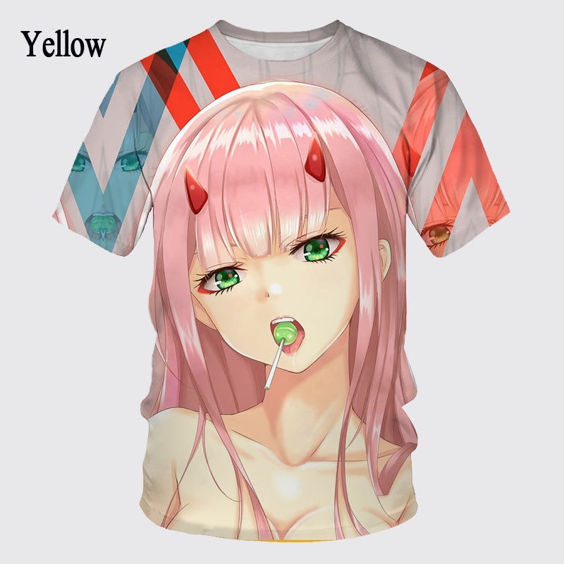 New Anime Zero Two Darling FranXX Kawaii Tees 3D Printed Girls T-shirt ...