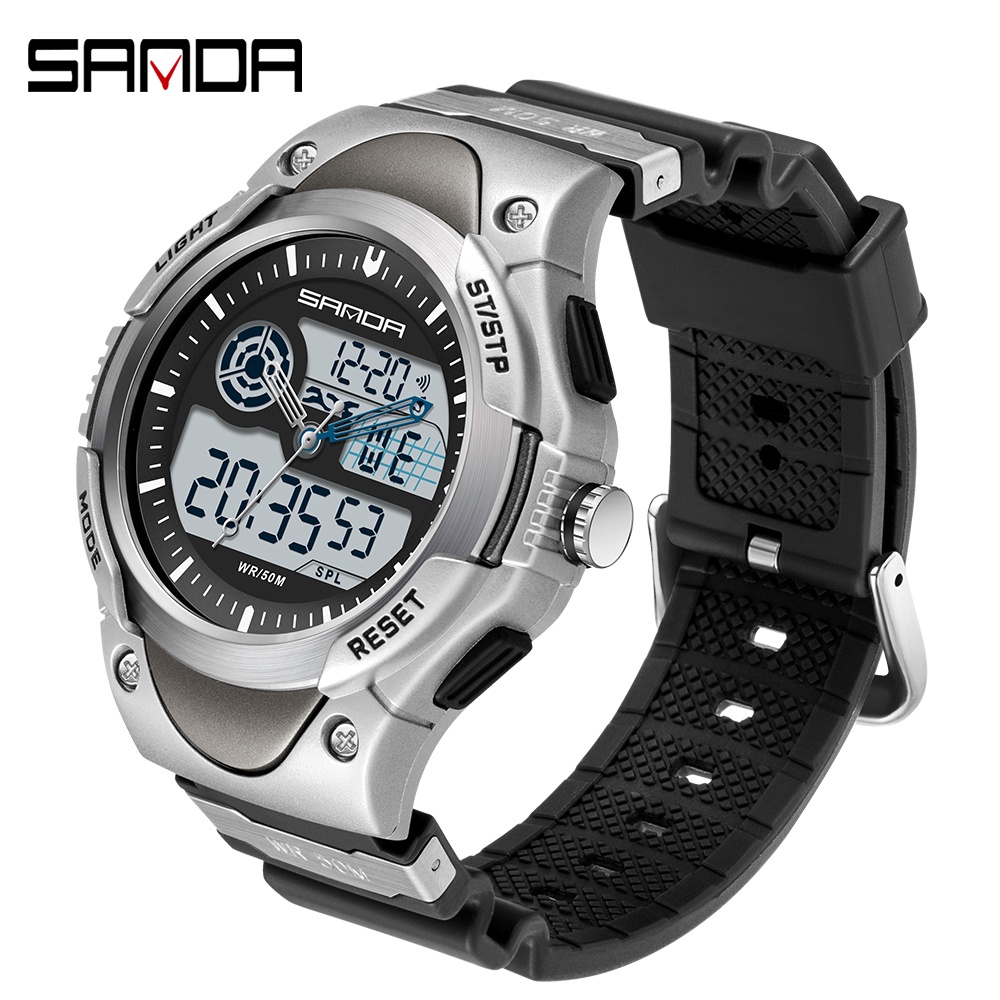 SANDA Men's Multi-Sport Watch Dual Display Luminous LED Digital Watch ...