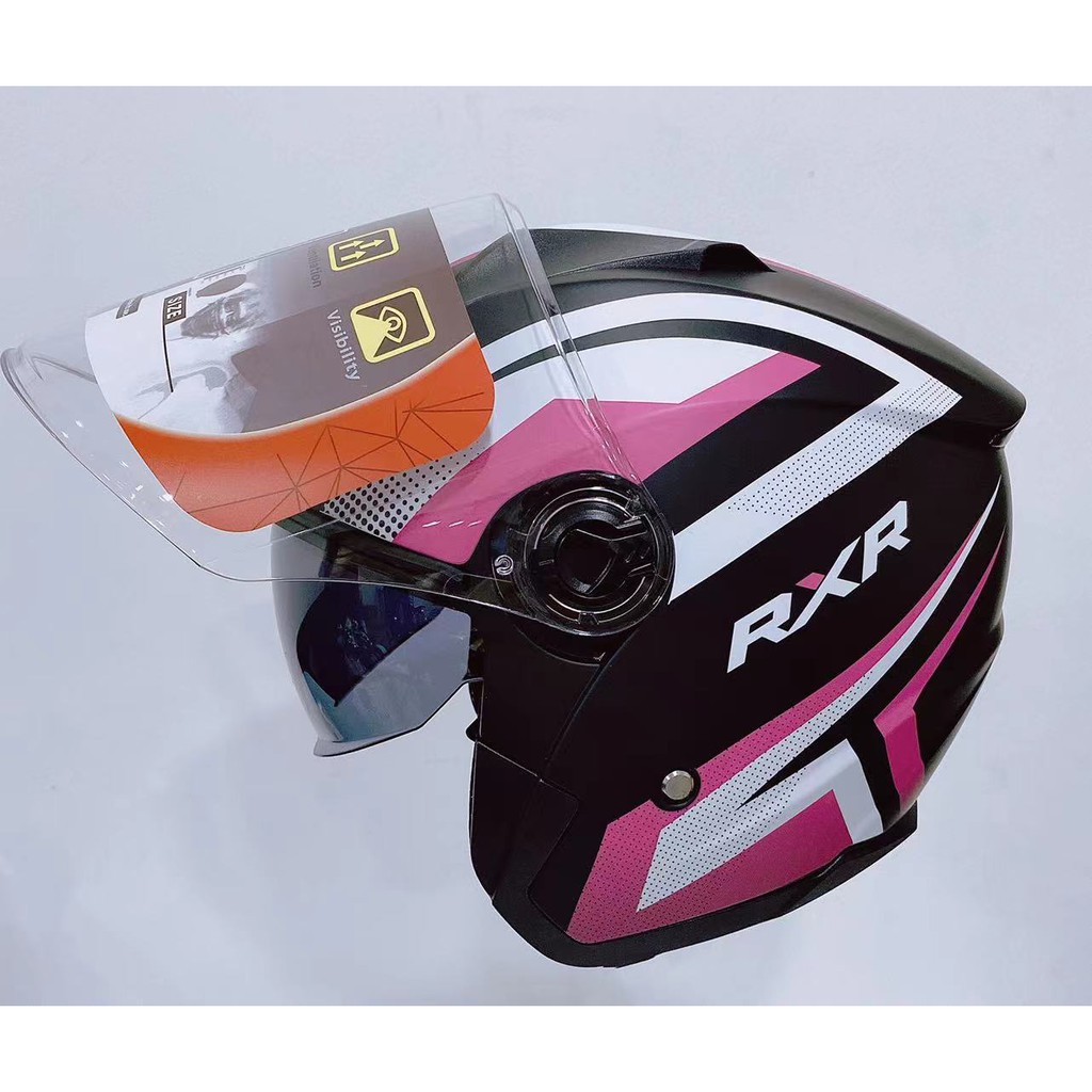 Helmet half face double hot sale visor