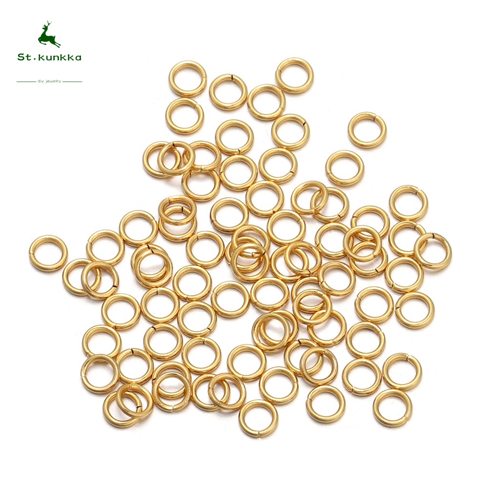 St.Kunkka 50-200 Pcs. Lot 4-10mm Stainless Steel 18K Gold Jump Ring ...