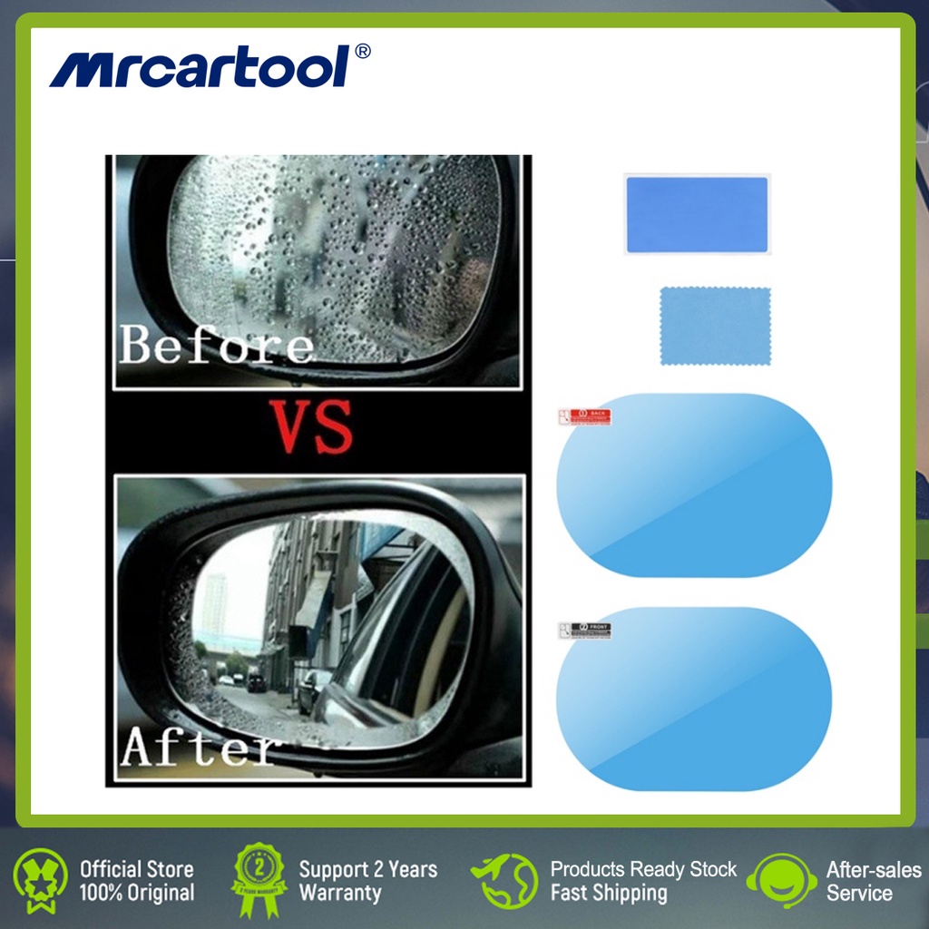 MRCARTOOL 2PCS Car Mirror Film Waterproof Anti Fog Glare Scratch ...
