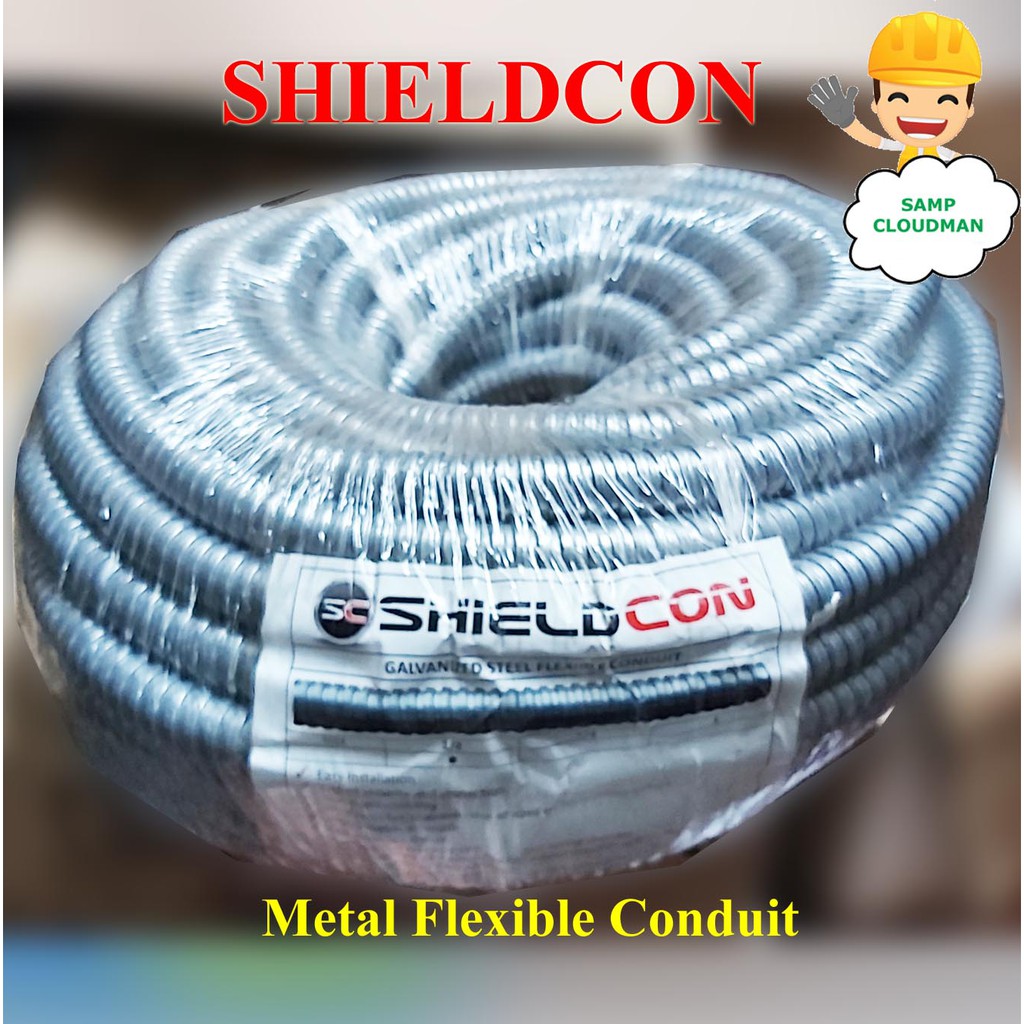 Shieldcon Metal Flexible Conduit Hose 1/2, 3/4 Electrical Galvanized