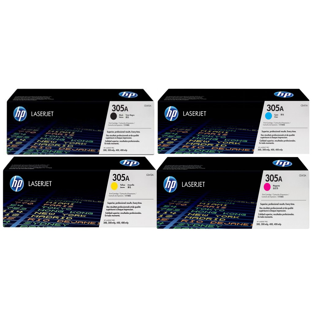 Hp 305A (BCYM) Original Laserjet Toner Cartridge Set of 4 Colors Bundle ...