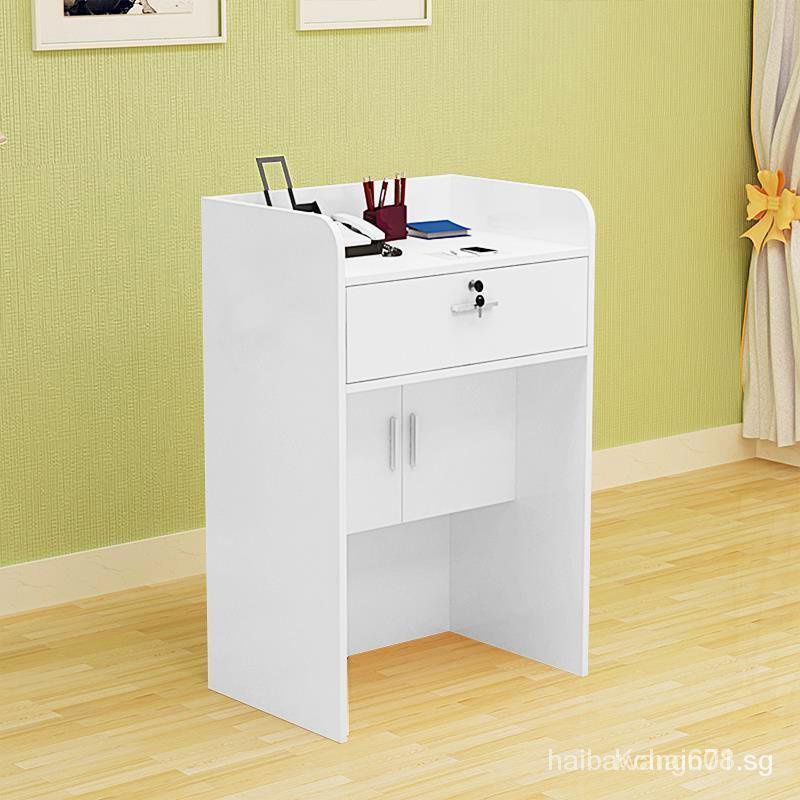 Simple Cashier Supermarket Cashier Solid Wood Small Bar Counter Reception Desk Modern Clothing