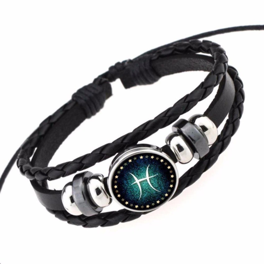 Pisces on sale leather bracelet