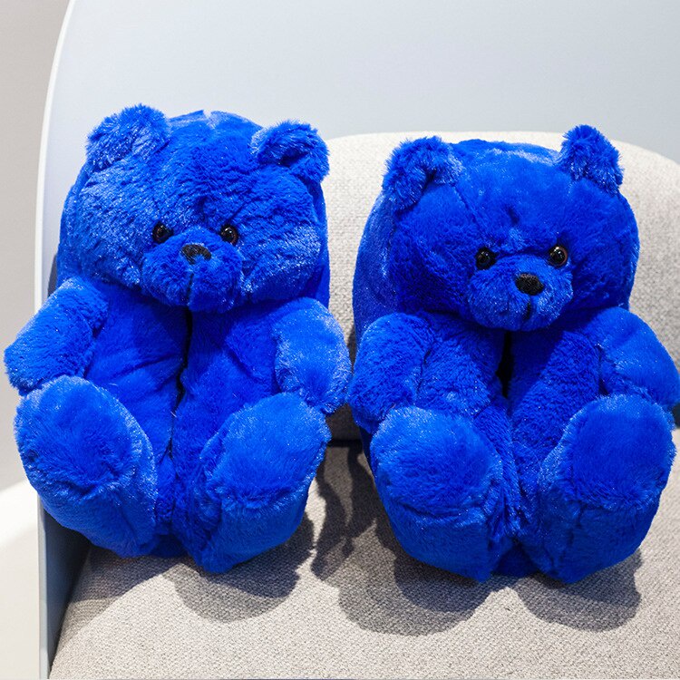 2022 Women Home Indoor Soft anti slip Faux Fur Cute Slippers Winter Warm Shoes Cartoon Plush Teddy Bear Slippers Shopee Philippines