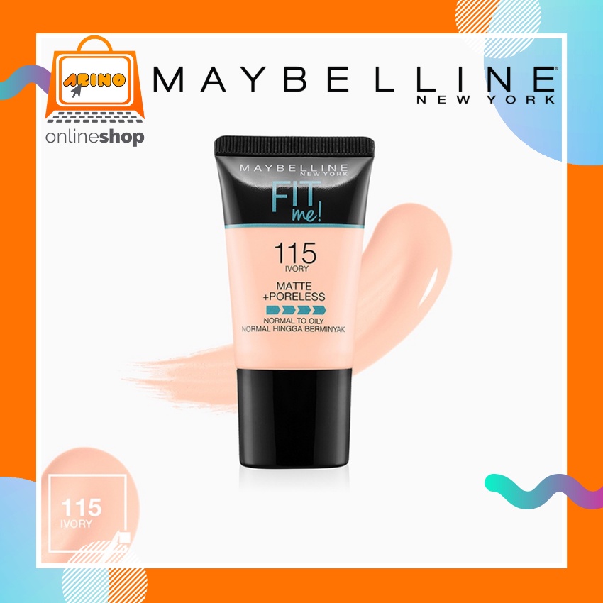 Maybelline New York Fit Me Matte+Poreless Liquid Foundation Tube - Ivory  115 (18 ml)
