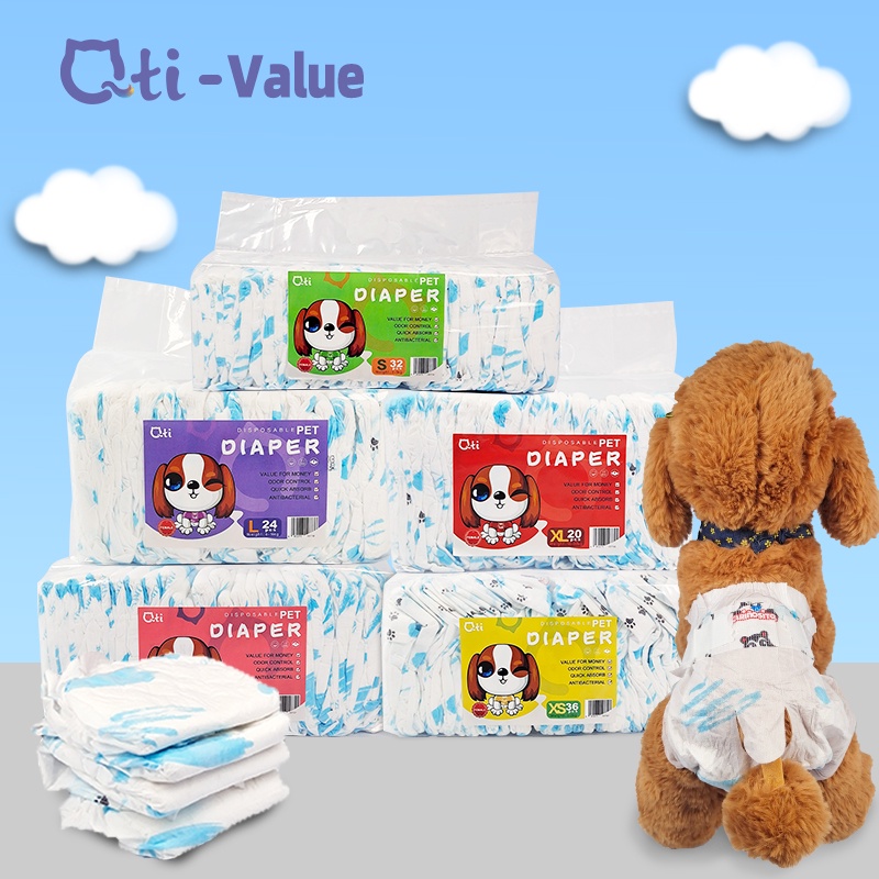 Qti Female Male Pet Cat Dog Diaper 36’s XS S M L XL Value Premium Puppies&Cats Diapers Shopee