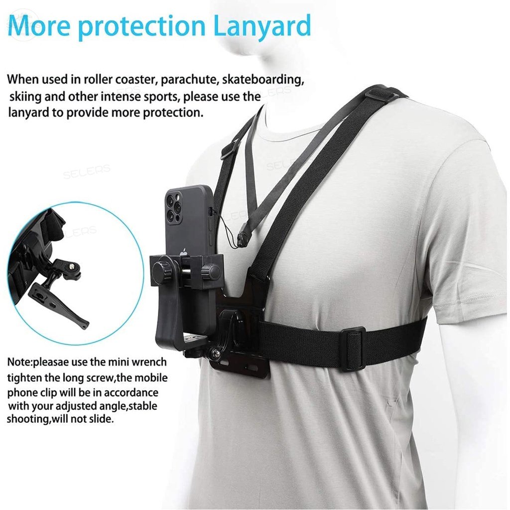 Mobile Phone Chest holder Selfie Action Body Harness Strap Action