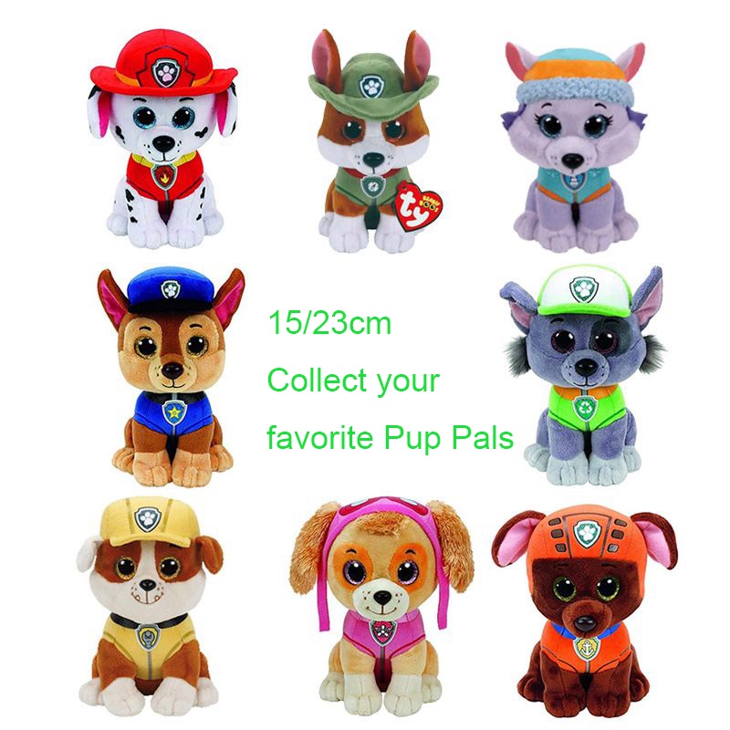 15cm/23cm paw patrol Ty Beanie Boos Animals Dog Plush Toy Skye Rocky