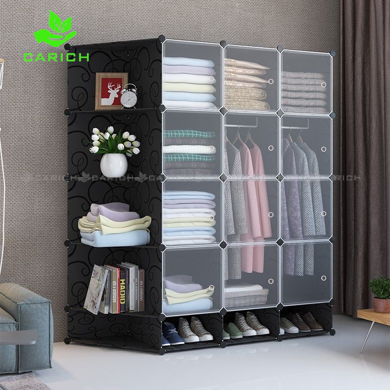 Clothes Cabinet DIY Wardrobe Closet Rack Screwless Stackable ...