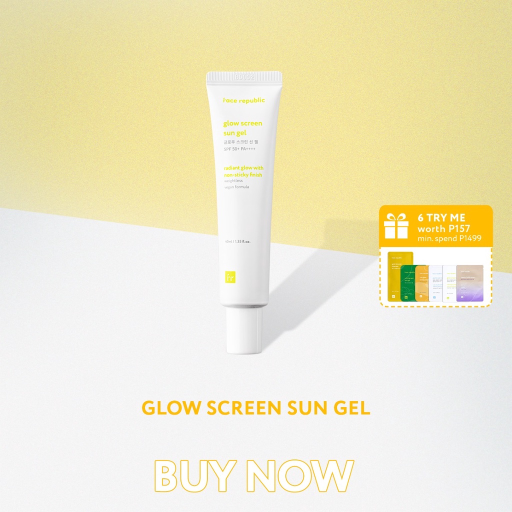 ☸Face Republic Glow Screen Sun Gel SPF50+ PA++++ 40mL [Non-sticky ...