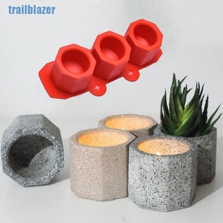 3D Plant Pot Silicone Mold (3 Cavity)